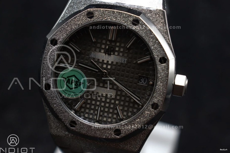 Unique Dial APSF 1:1 1031 Clone Oak SA3120 37mm Grey Bracelet Super Best 15454 SS Royal Frosted on SS Edition Textured 0706